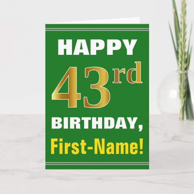 Carte Audacieux, vert, anniversaire d'or de Faux (Devant)