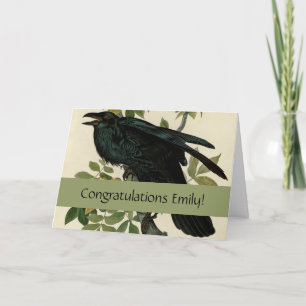 Carte Audubon Raven Oiseau classique