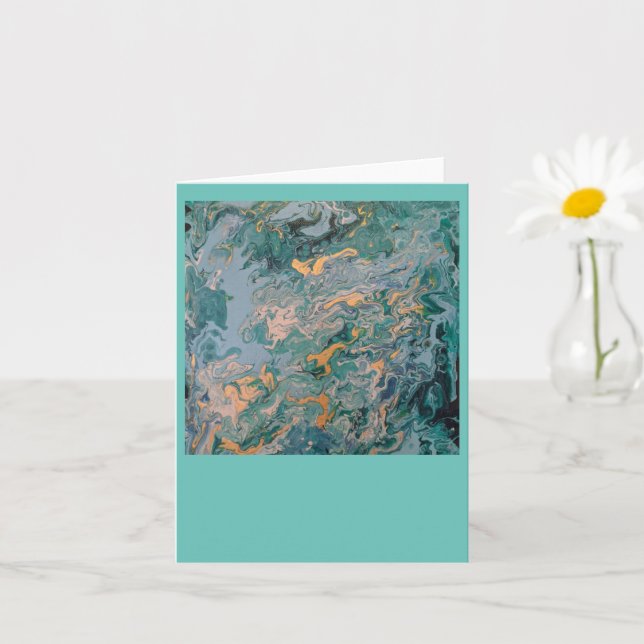 Carte Augustus - acrylic pour painting 11" by 14" (Petite plante)