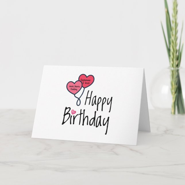 Carte Aujourd'hui est l'anniversaire de quelqu'un que j' (Devant)