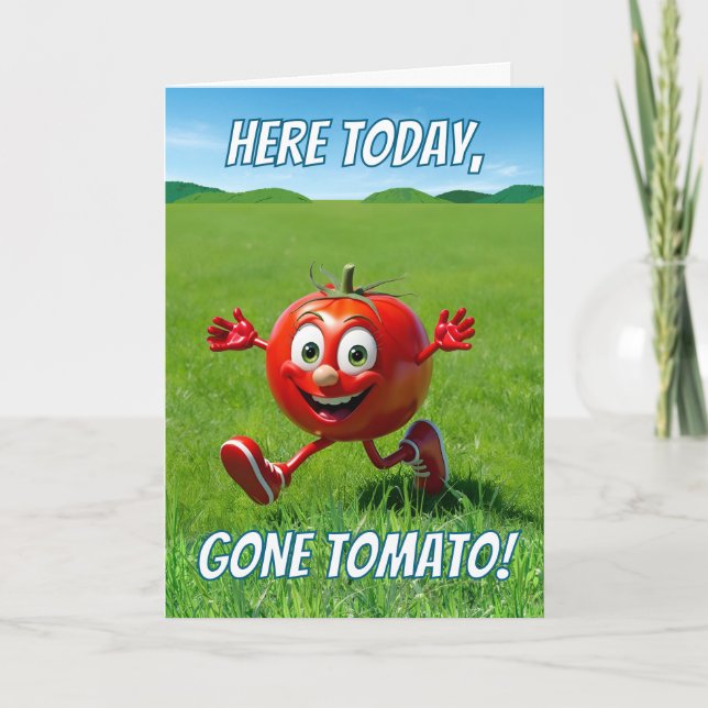 Carte Aujourd'hui est parti tomate Ketchup Pun Cartoon (Devant)
