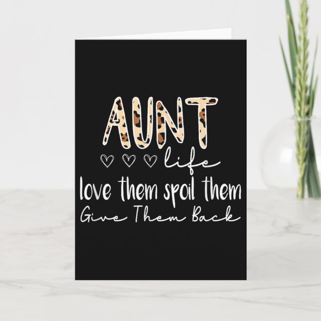 Carte Aunt Life Love Them Sil Them Give Them Back Aunt Q (Devant)