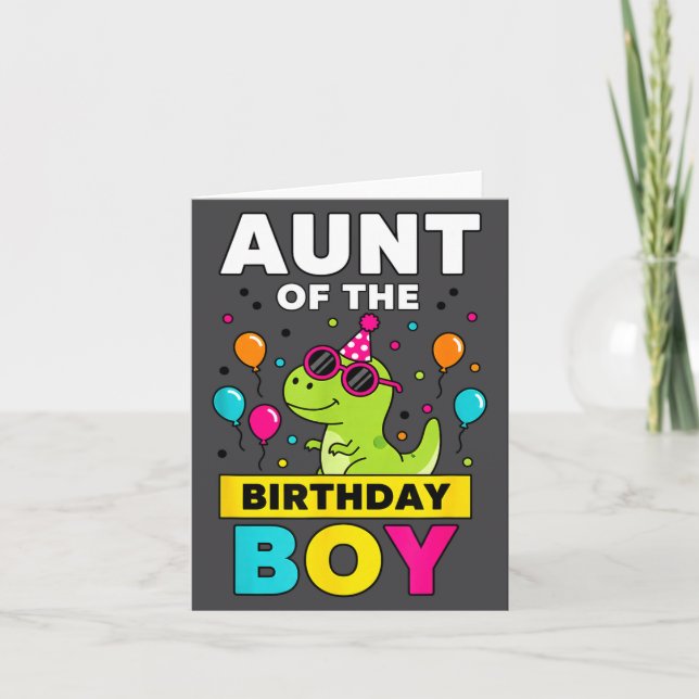 Carte Aunt Of The Birthday Boy Dinosaur Party  (Devant)