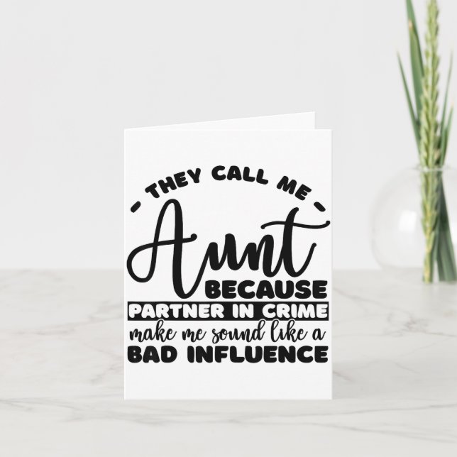 Carte Aunt Partner In Crime Shirt Aunt Tee Shirts Sarcas (Devant)