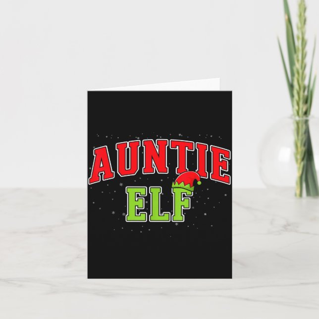Carte Auntie Elf Christmas Family Matching Group Xmas Si (Devant)