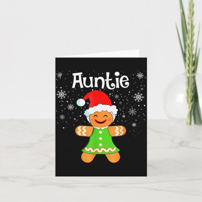 Carte Auntie Gingerbread Family Matching Christmas Women (Devant)
