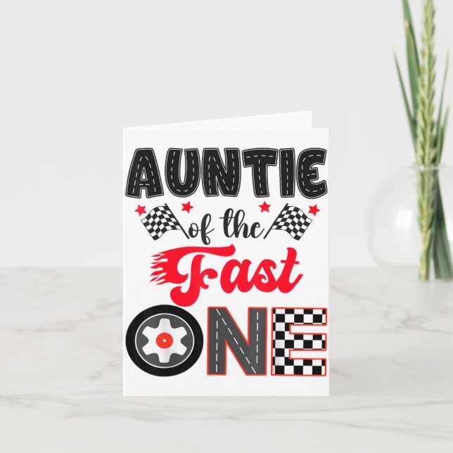 Carte Auntie Of The Fast One Car Racing Dad 1st Birthday (Devant)