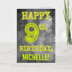 Carte Aura éffrayante brillante "HEUREUX 9ème anniversai