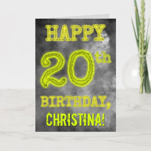 Carte Aura éffrayante Lumineuse "HEUREUX 20ème anniversa