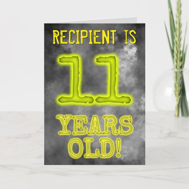 Carte Aura éffrayante Lumineuse Look "11 ANS !" + Nom (Devant)