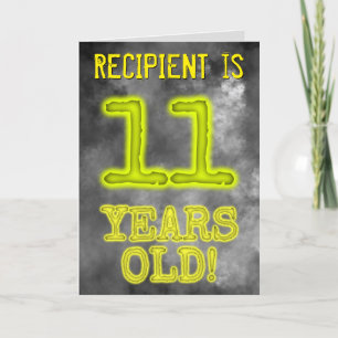 Carte Aura éffrayante Lumineuse Look "11 ANS !" + Nom