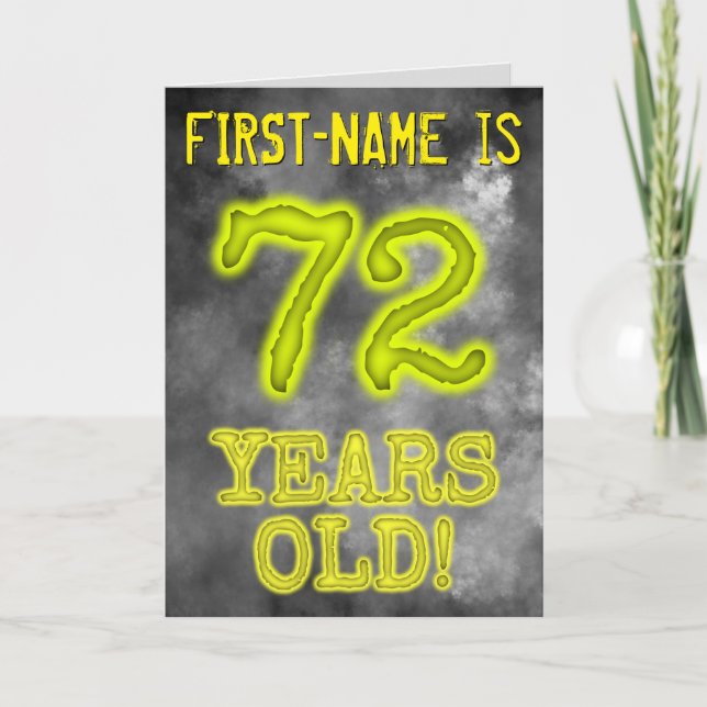 Carte Aura éffrayante Lumineuse Look "72 ANS !" + Nom (Devant)