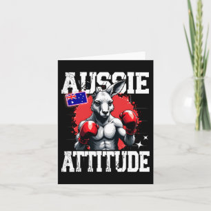 Carte Aussie Attitude drôle Kangaroo Boxe Australie Bo