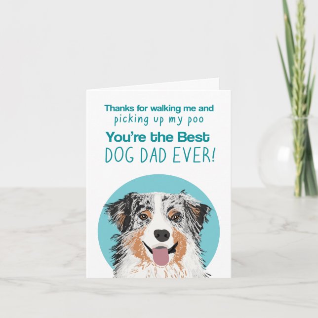 Carte Aussie Dog Dad father's day card (Devant)
