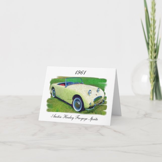 Carte Austin Healey Frogeye Sprite, 1961 (Devant)