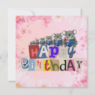 Carte Australian Koala Happy Birthday Card