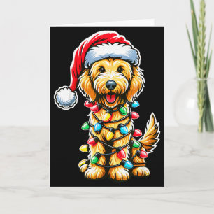 Carte Australian Labradoodle Sapin de Noël Xmas Père Noë