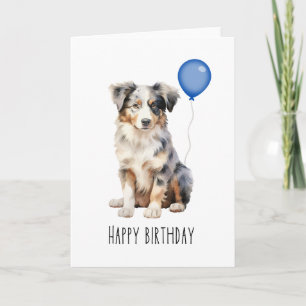 Carte Australian Shepherd Blue Merle Aussie Anniversaire