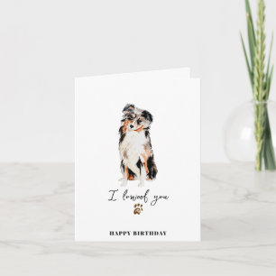 Carte Australian Shepherd Chien maman chiot marionnette 