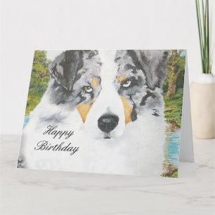 Carte Australian Shepherd Happy Birthday Big Card