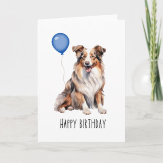 Carte Australian Shepherd Red Aussie Anniversaire