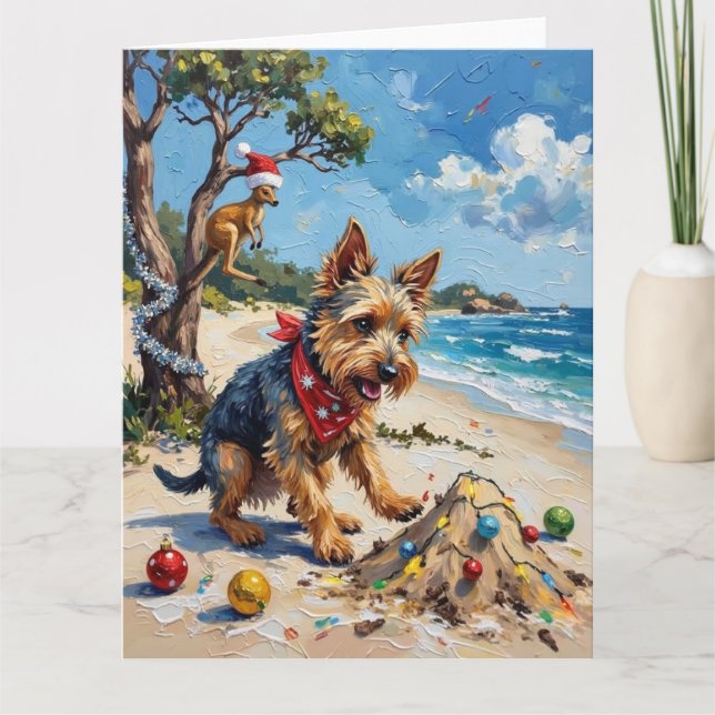 Carte Australian Terrier Christmas Down Under Holiday (Devant)