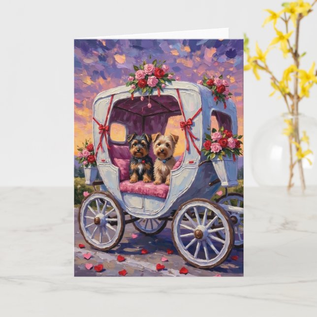 Carte Australian Terrier Dog Valentine's Day  (Fleur jaune)