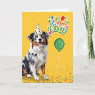 Carte Australie Berger Chien dans un Casquette de fête A