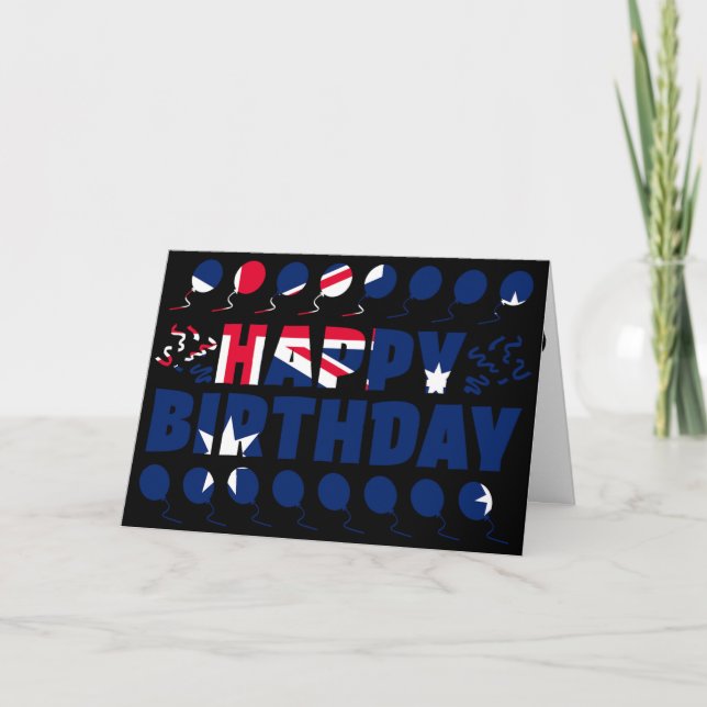 Carte Australie Drapeau patriotique Anniversaire (Devant)