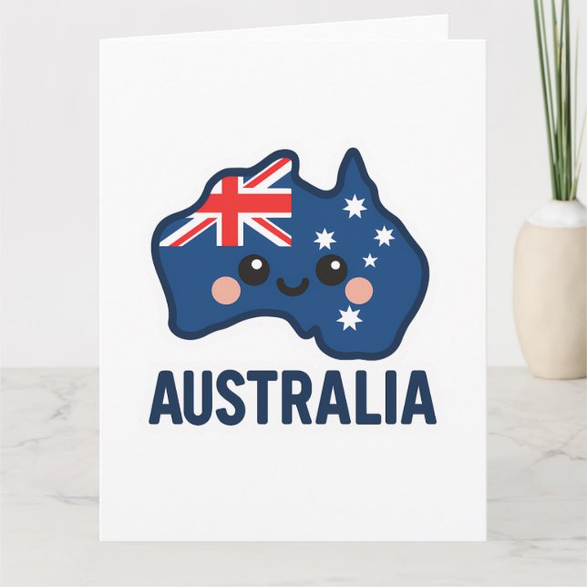 Carte Australie Kawaii Fusion - Bold & Adorable (Devant)