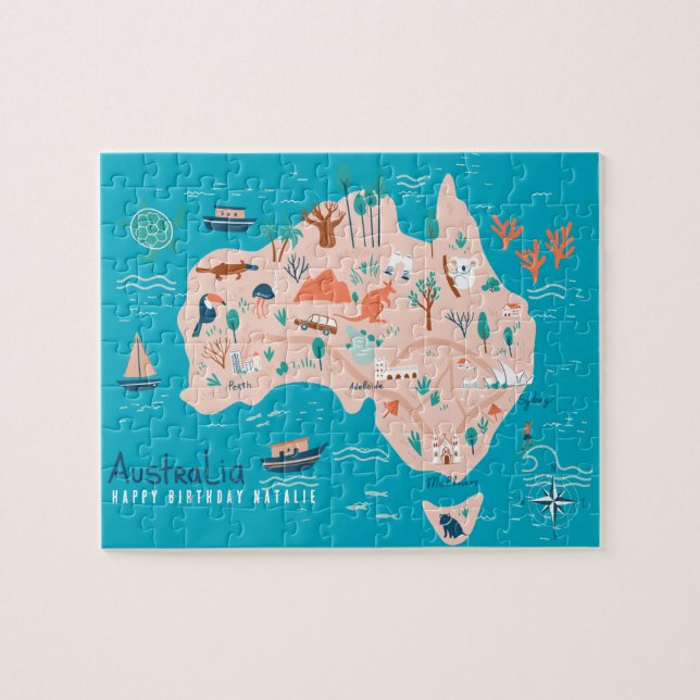 Carte Australie personnalisée Jigsaw Puzzle pour e (Horizontal)