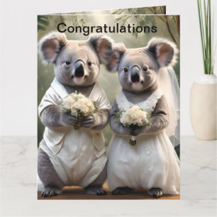 Carte Australien Koala Bear Mariage blanc