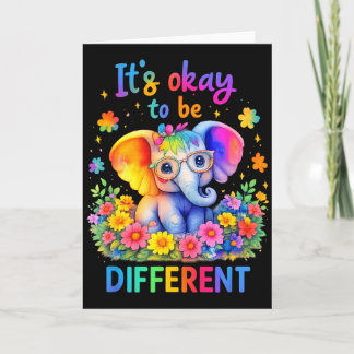 Carte Autism Awareness Cute Elephant Animal Its Ok To Be