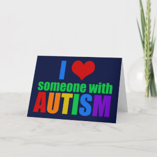 Carte Autism Love Rainbow Family Support Coloré Cute