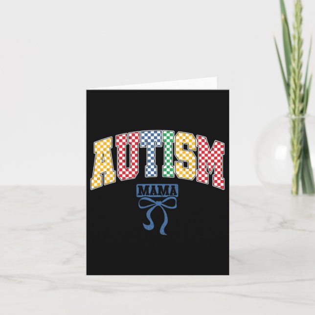 Carte Autism Mama Maman Coquette Bow Sensibilisation sur (Devant)