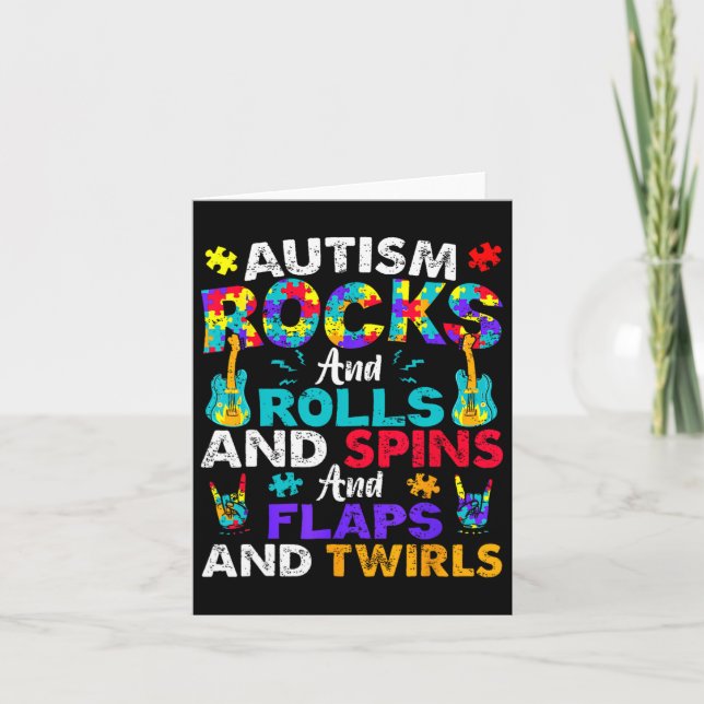 Carte Autism Rocks Rolls Spins Flaps Sensibilisation Enf (Devant)