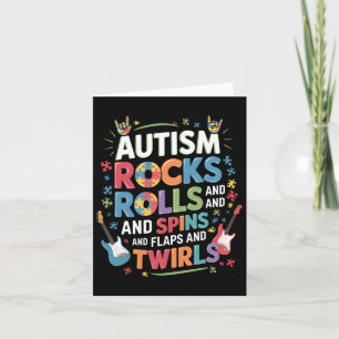 Carte Autism Rocks Rolls Spins Flaps Sensibilisation Gar