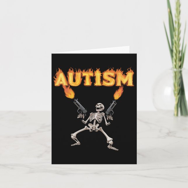 Carte Autism Skeleton drôle Odly Spécifique Dank Meme (Devant)