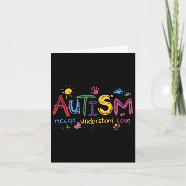 Carte Autisme Accepter Comprendre Amour Sensibilisation  (Devant)