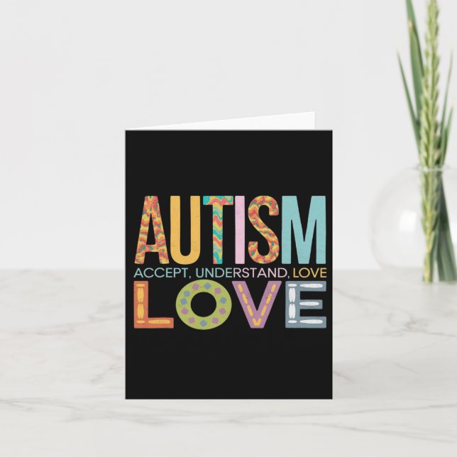 Carte Autisme Accepter Comprendre Amour Sensibilisation  (Devant)