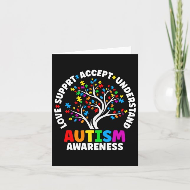 Carte Autisme Aimer Accepter le soutien Autiste Autisme  (Devant)