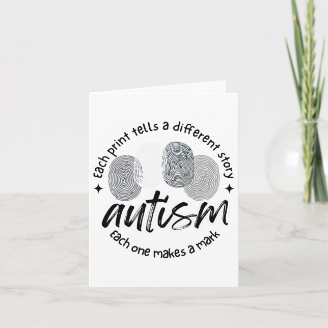 Carte Autisme D'Empreinte Chaque Impression Raconte Une  (Devant)