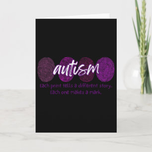 Carte Autisme d'empreinte digitale Chaque impression rac