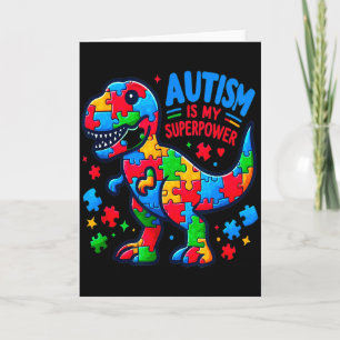 Carte Autisme - Dinosaure - Puzzle - Arc - Autisme Est M