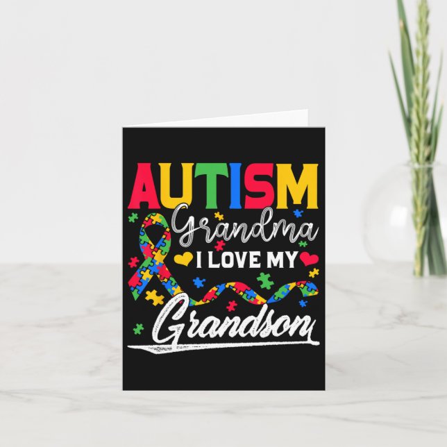 Carte Autisme grand-mère J'aime ma Sensibilisation sur l (Devant)
