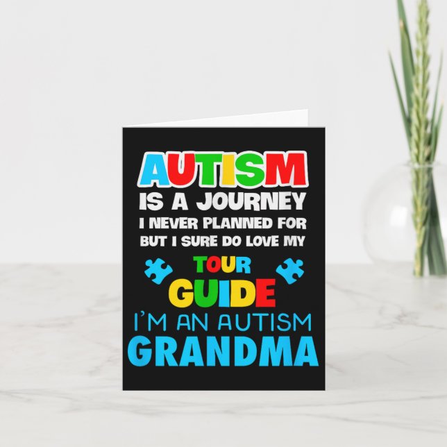 Carte Autisme Grandma Neurodivergent Étaler le support (Devant)