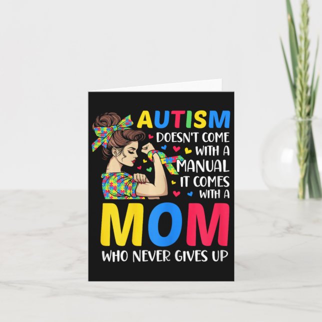 Carte Autisme Maman ne vient pas avec un Autisme manuel  (Devant)