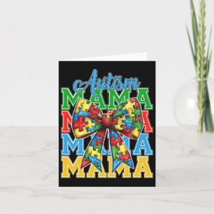 Carte Autisme Maman Neuro Diverse Coquette Bow Mama Mère