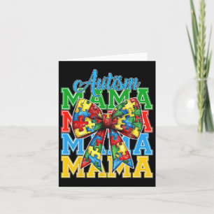 Carte Autisme Maman Neuro Diverse Coquette Bow Mama Mère