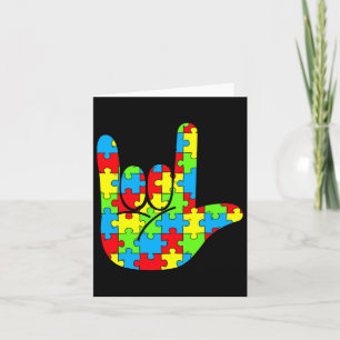 Carte Autisme Maman Papa Asl Love Langue des signes Auti